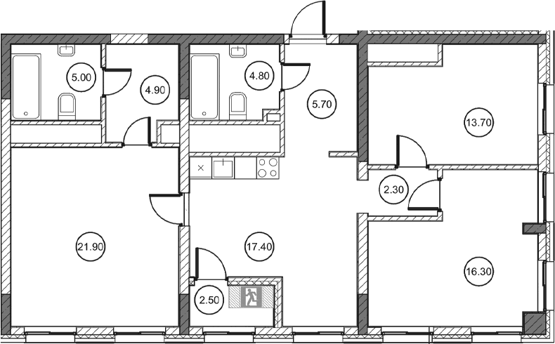 3-комн., 91.95 м²