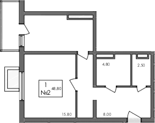 1-комн., 47.6 м²