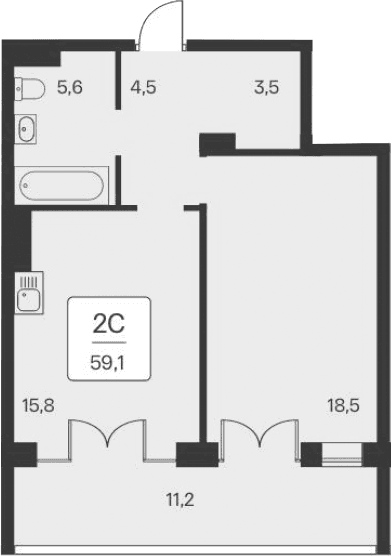 1-комн., 47.9 м²