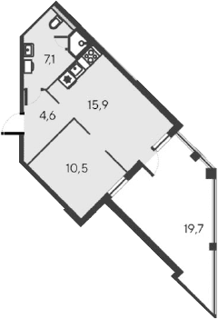 2-комн., 38.1 м²