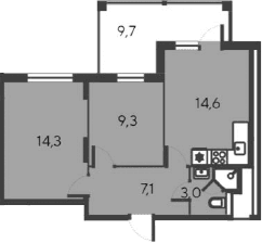 3-комн., 48.3 м²