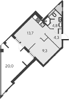 2-комн., 32.1 м²