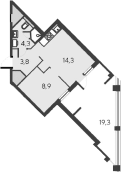 2-комн., 31.3 м²