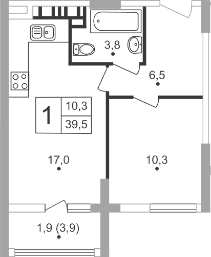 2-комн., 37.6 м²
