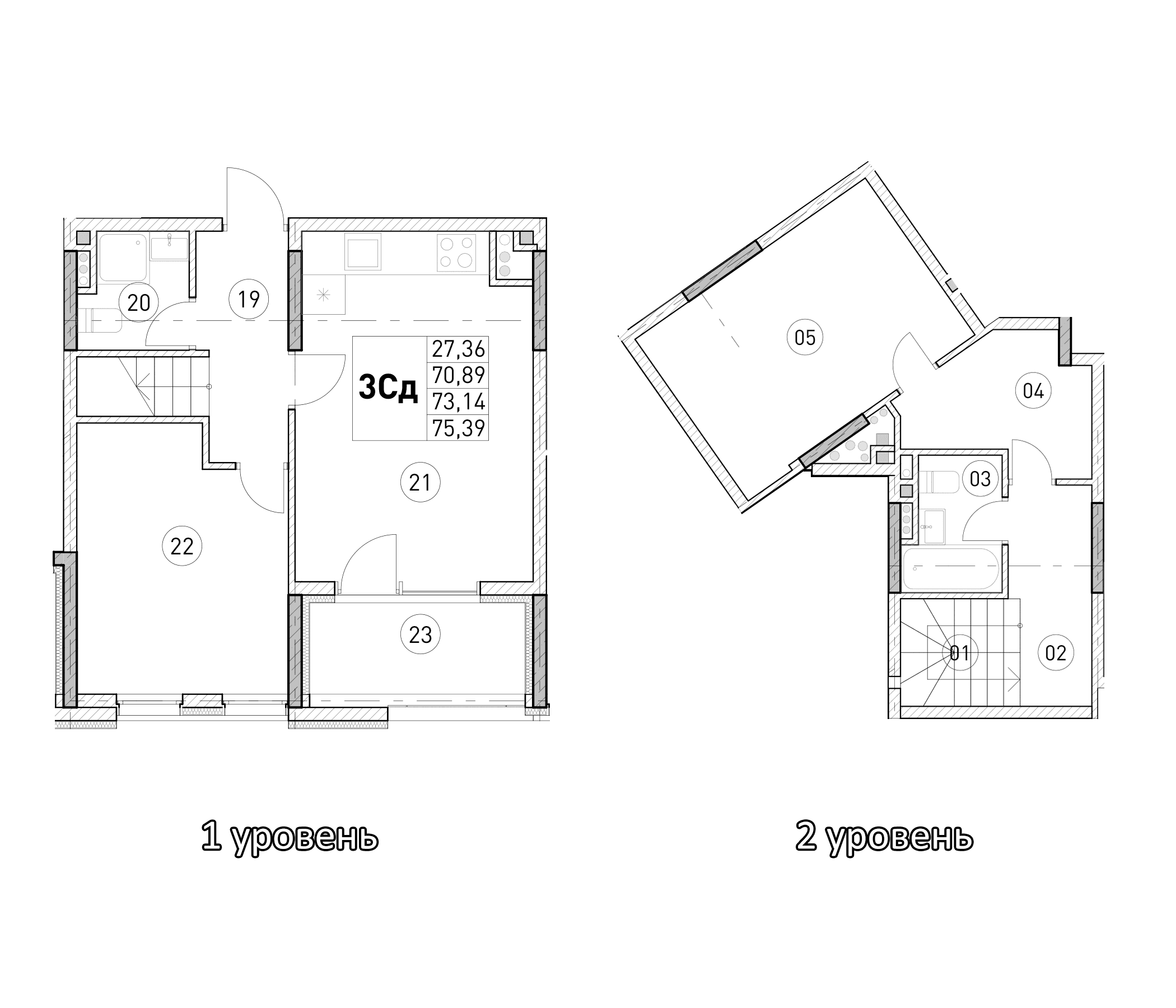 2-комн., 70.89 м²