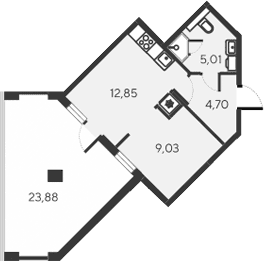 2-комн., 31.59 м²