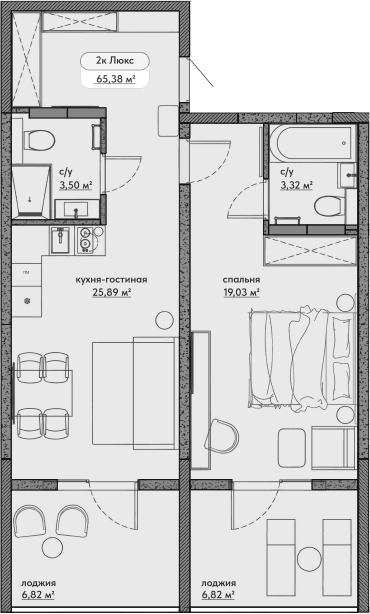 1-комн., 51.74 м²