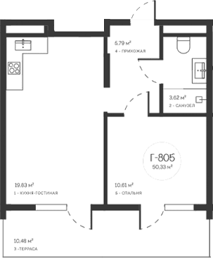 2-комн., 39.85 м²