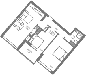 2-комн., 58.03 м²