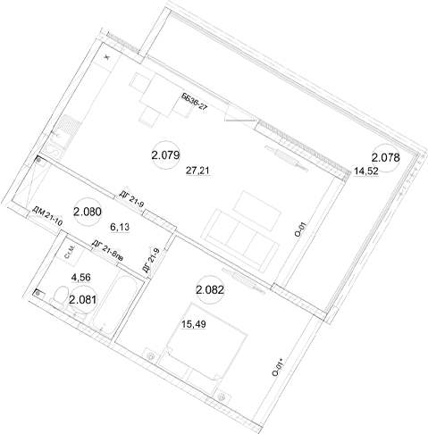 2-комн., 53.39 м²