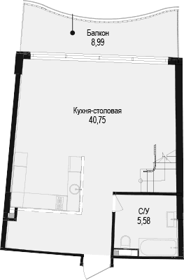 1-комн., 62.35 м²