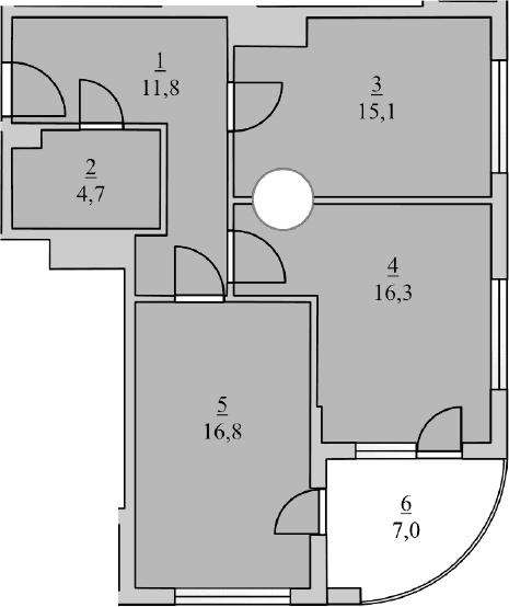 2-комн., 64.7 м²