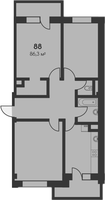 Своб. план., 86.3 м²