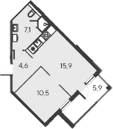 2-комн., 38.1 м²