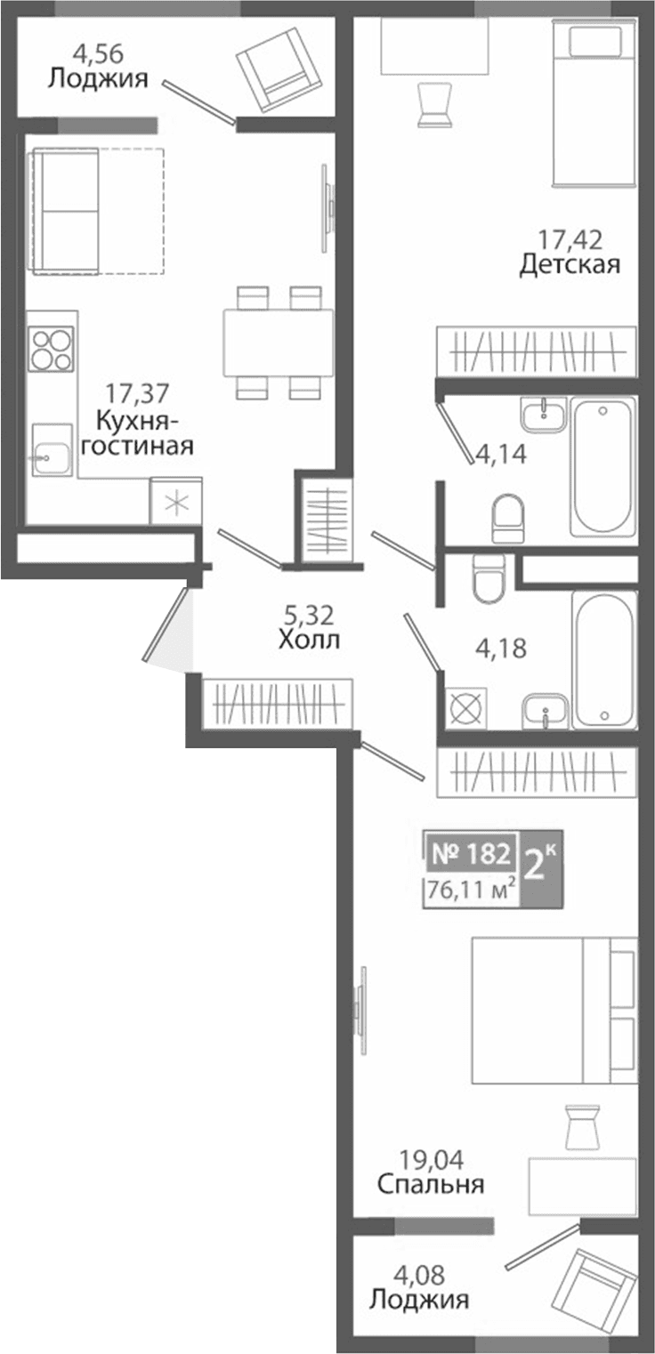 2-комн., 67.47 м²