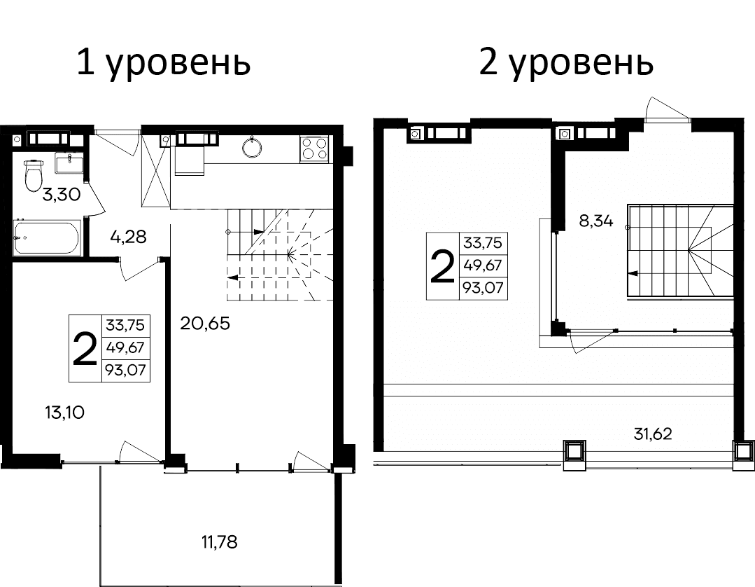 2-комн., 49.67 м²