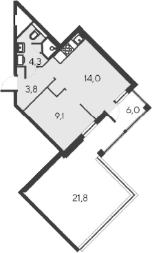2-комн., 31.2 м²