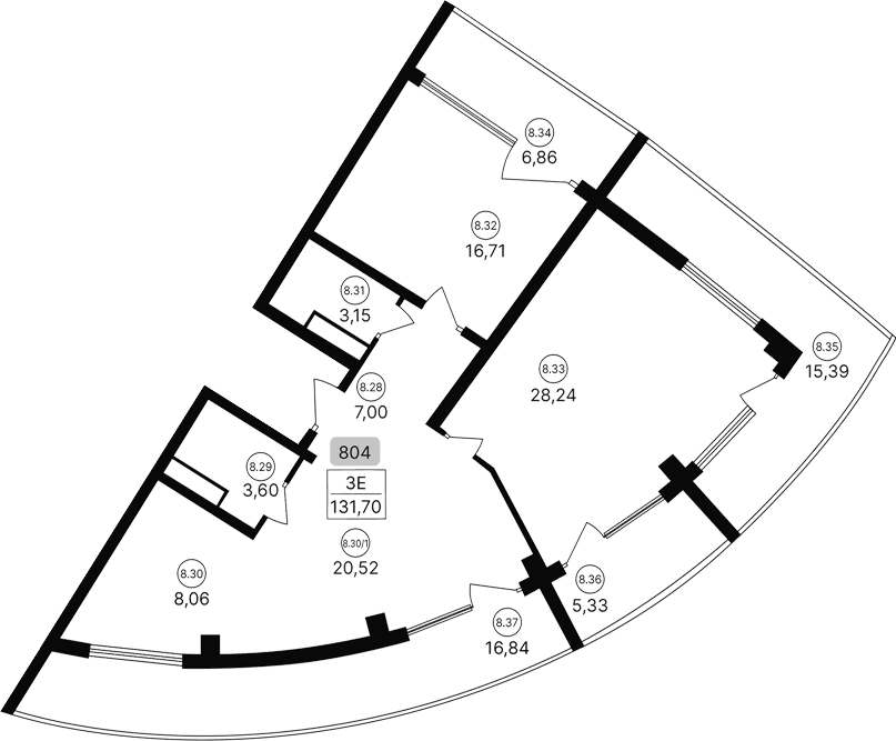 3-комн., 87.28 м²