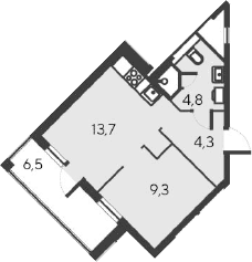2-комн., 32.1 м²
