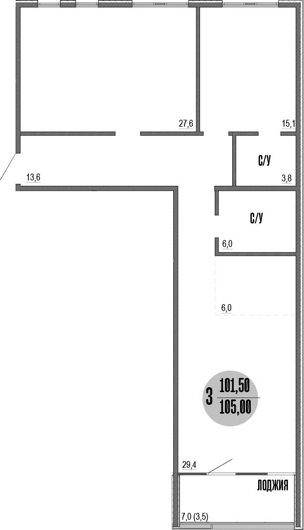 3-комн., 101.9 м²
