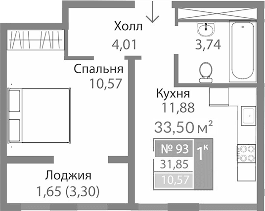 1-комн., 30.2 м²