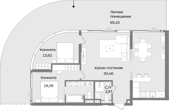 3-комн., 86.34 м²