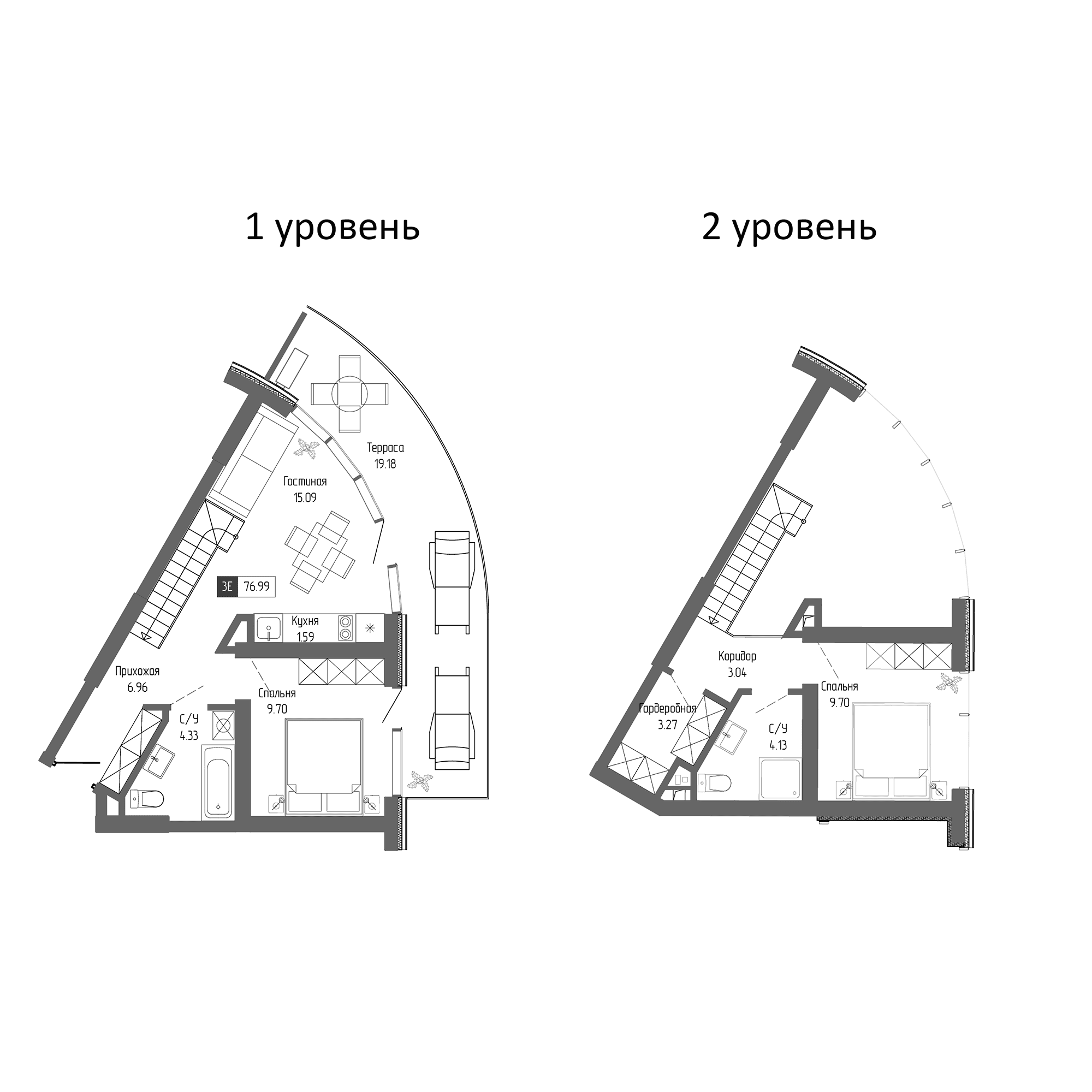 3-комн., 57.81 м²
