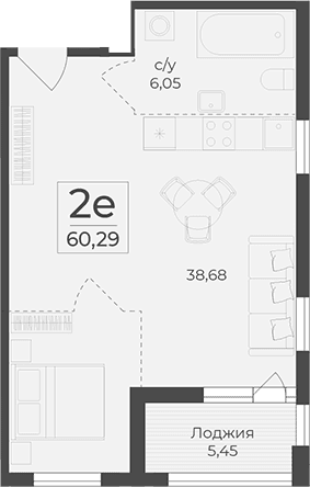 Своб. план., 54.84 м²