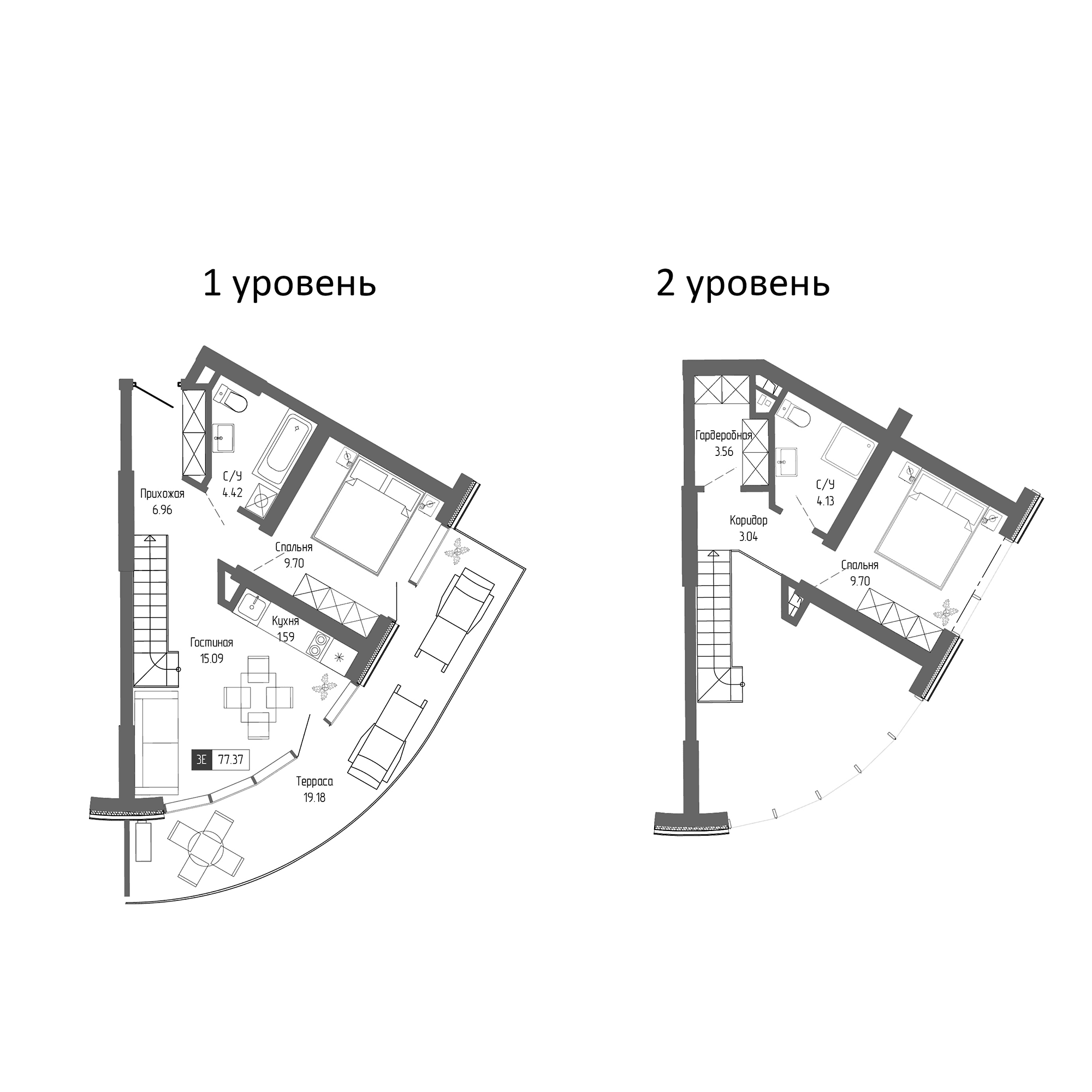 3-комн., 58.19 м²