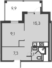 2-комн., 34.8 м²