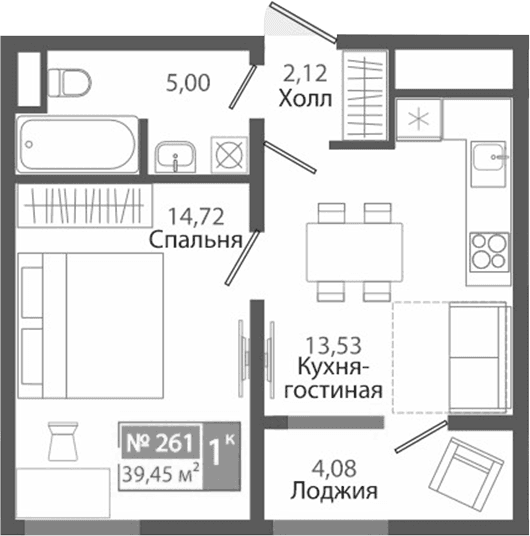 1-комн., 35.37 м²