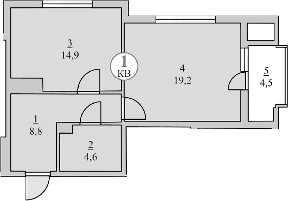 1-комн., 47.5 м²