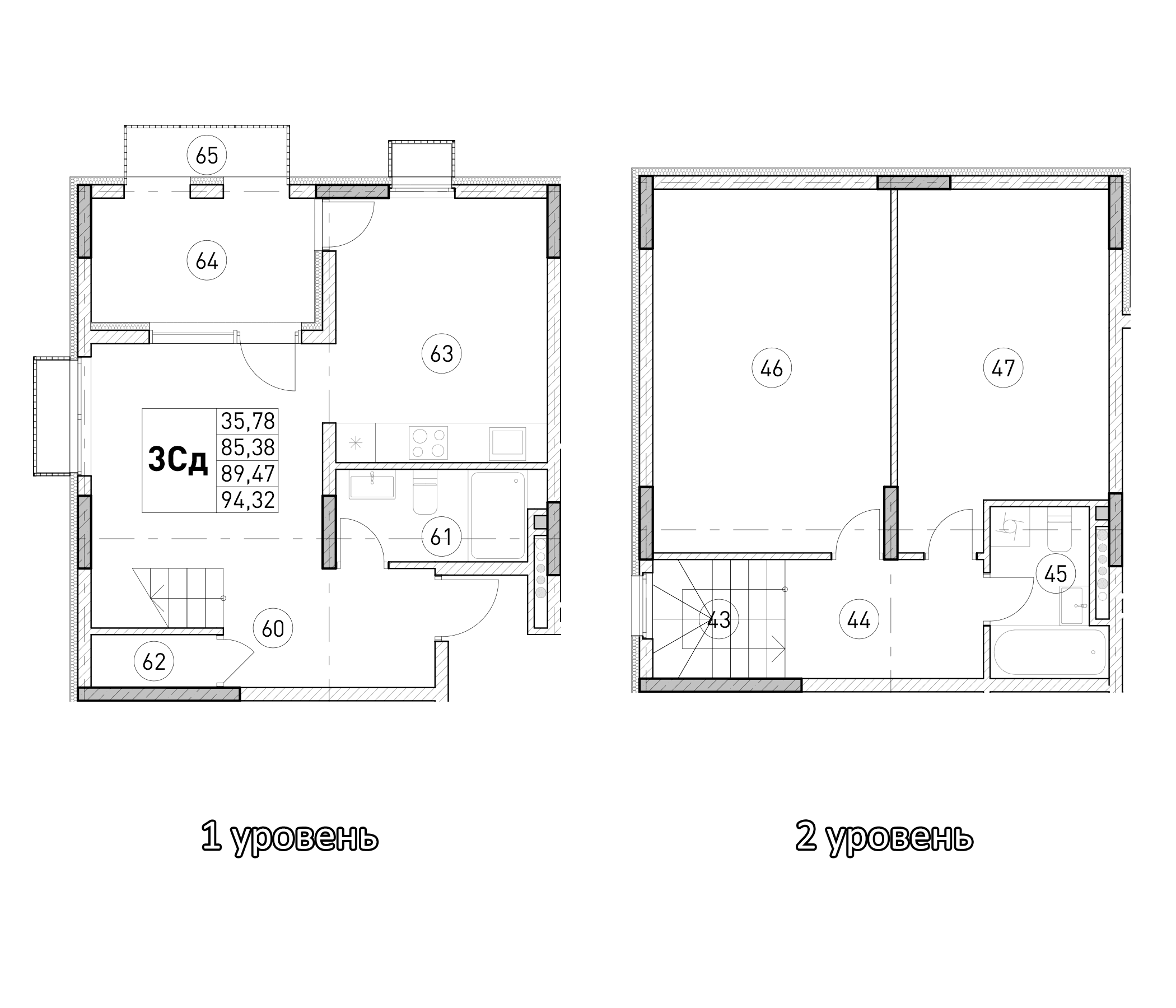 2-комн., 85.38 м²