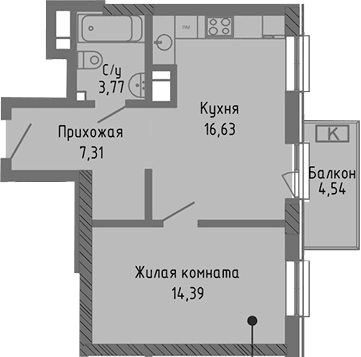 2-комн., 42.1 м²
