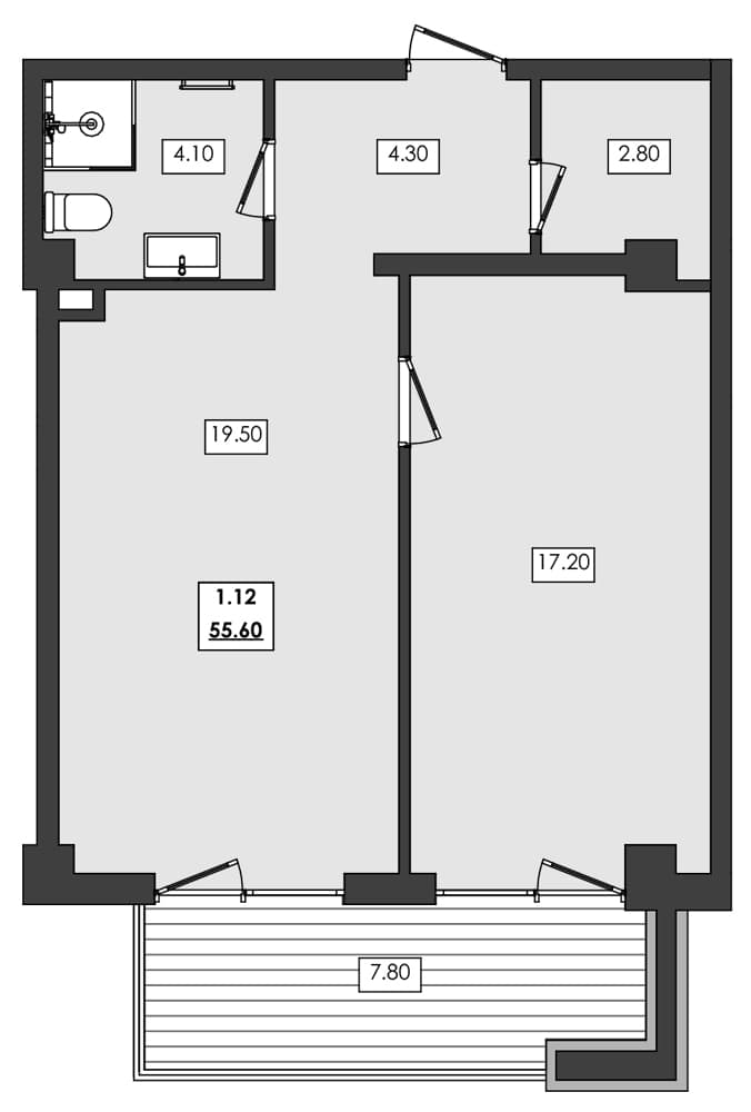 1-комн., 47.8 м²