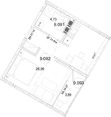 1-комн., 33.58 м²