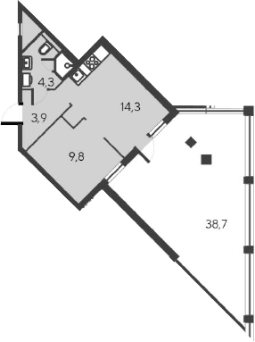 2-комн., 31.3 м²