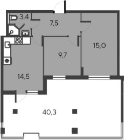 3-комн., 50.1 м²