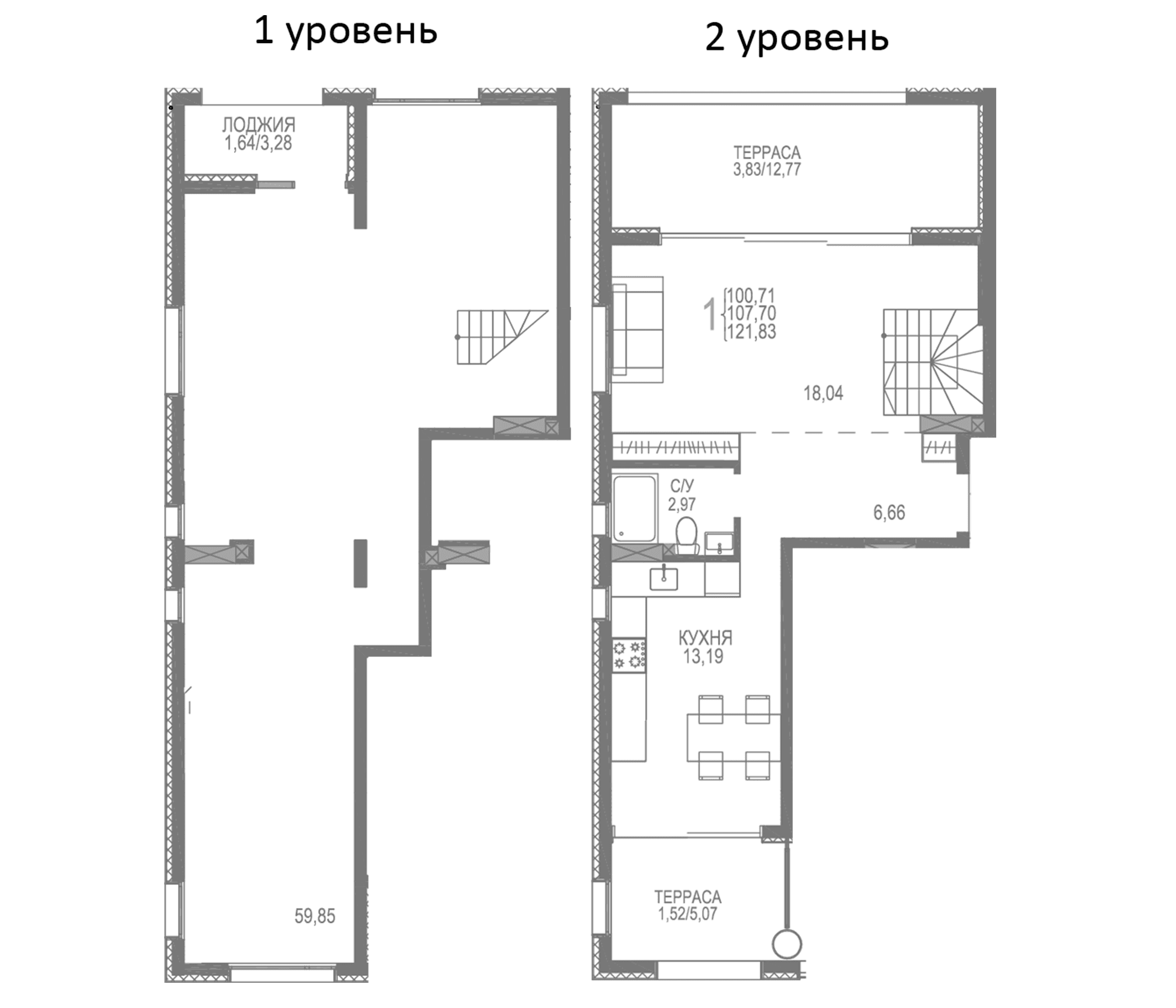 2-комн., 114.84 м²