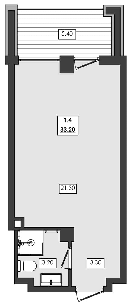 1-комн., 27.8 м²