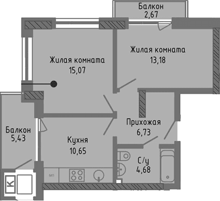 2-комн., 50.31 м²