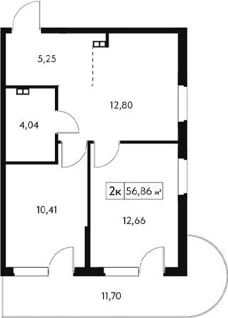 2-комн., 53.35 м²