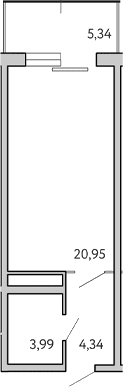 Студия, 29.28 м²