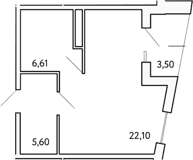 Студия, 34.31 м²