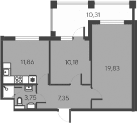 3-комн., 52.97 м²