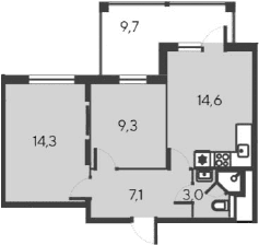 3-комн., 48.3 м²
