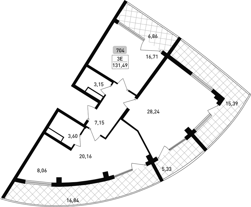 3-комн., 87.07 м²