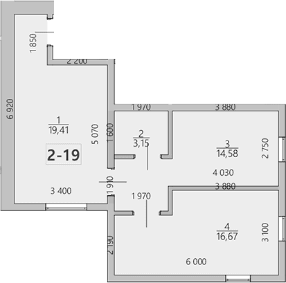 3-комн., 53.8 м²