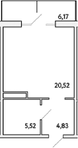 Студия, 30.88 м²