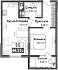 1-комн., 40.28 м²